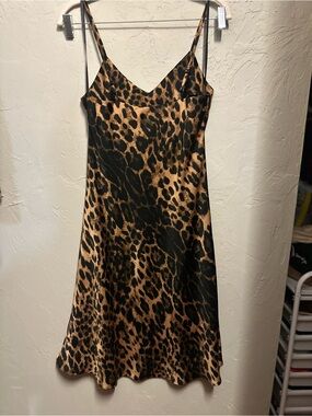 Cheetah Print Midi Dress - small